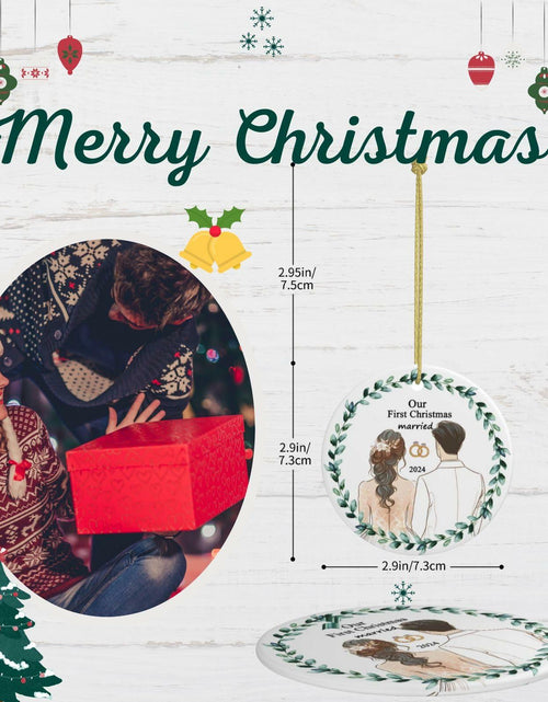 Load image into Gallery viewer, First Christmas Married 2024 Acrylic Ornament - Unique Wedding &amp; Engagement Gift
