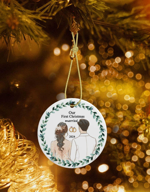 Load image into Gallery viewer, First Christmas Married 2024 Acrylic Ornament - Unique Wedding &amp; Engagement Gift
