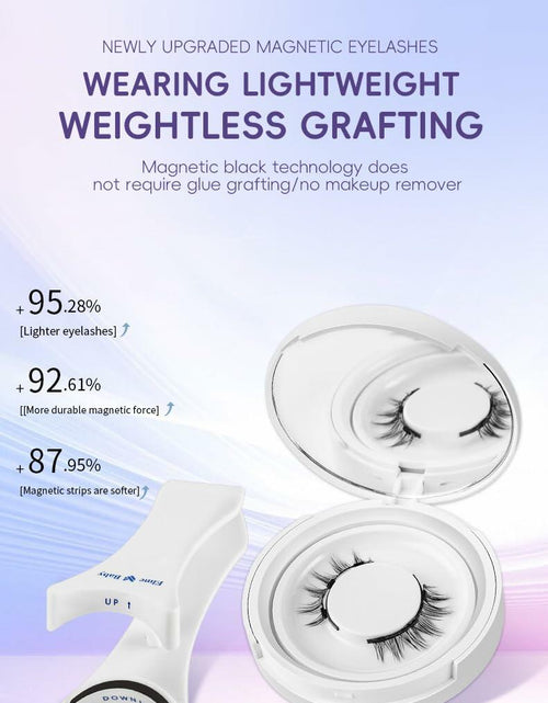 Load image into Gallery viewer, Reusable Magnetic False Eyelashes Kit Dual 3D Natural G15+G22 No Glue
