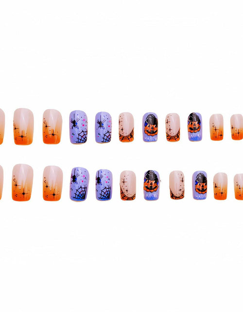 Load image into Gallery viewer, RIICFDD 24 Pcs Medium Square French Tip Press On Nails Acrylic Glossy Set
