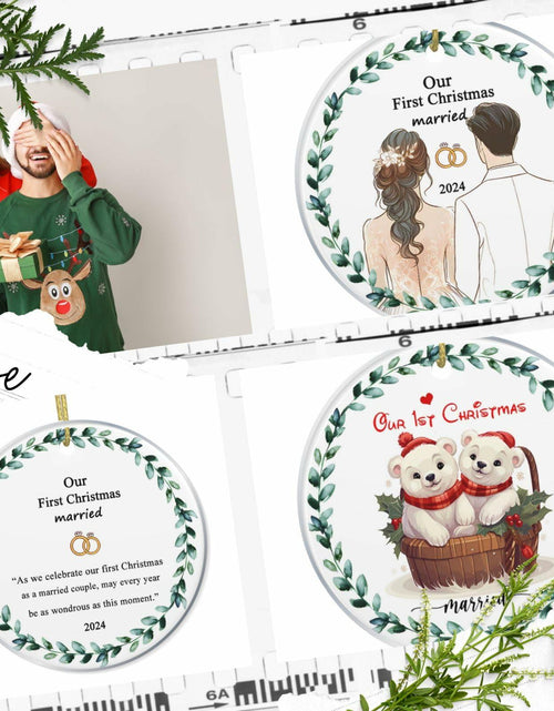 Load image into Gallery viewer, First Christmas Married 2024 Acrylic Ornament - Unique Wedding &amp; Engagement Gift
