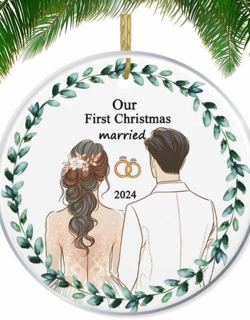 Load image into Gallery viewer, First Christmas Married 2024 Acrylic Ornament - Unique Wedding &amp; Engagement Gift
