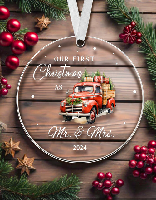 Load image into Gallery viewer, Mr &amp; Mrs Gifts First Married Christmas Ornament 2024 Wedding Gift

