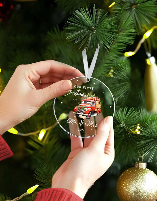 Load image into Gallery viewer, Mr &amp; Mrs Gifts First Married Christmas Ornament 2024 Wedding Gift
