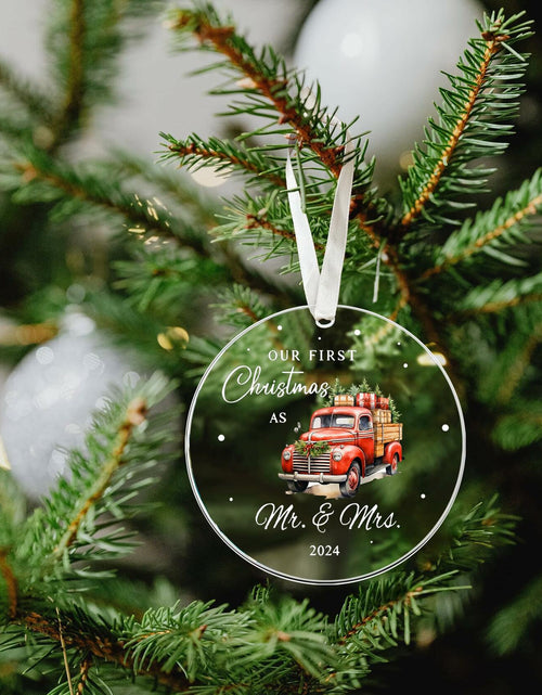 Load image into Gallery viewer, Mr &amp; Mrs Gifts First Married Christmas Ornament 2024 Wedding Gift
