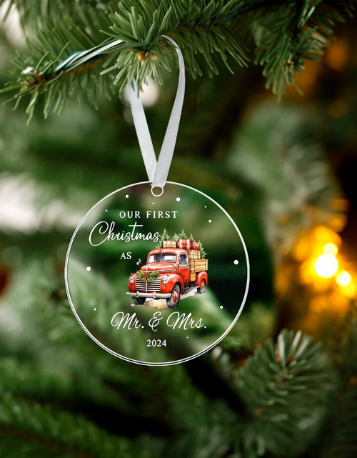Load image into Gallery viewer, Mr &amp; Mrs Gifts First Married Christmas Ornament 2024 Wedding Gift
