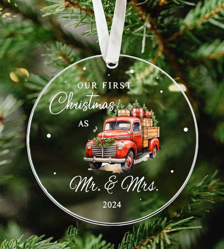 Mr & Mrs Gifts First Married Christmas Ornament 2024 Wedding Gift