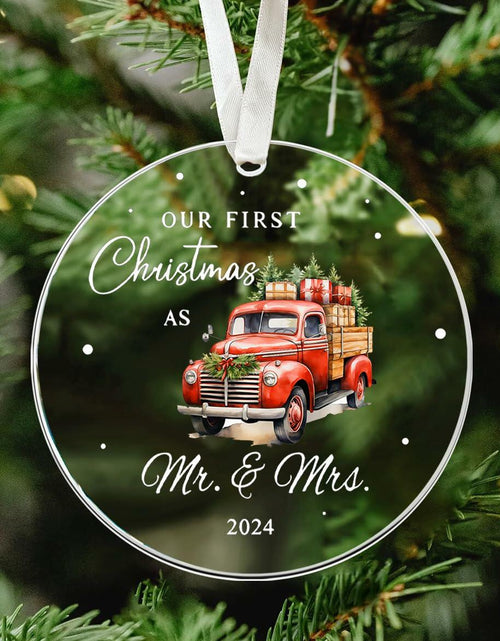 Load image into Gallery viewer, Mr &amp; Mrs Gifts First Married Christmas Ornament 2024 Wedding Gift
