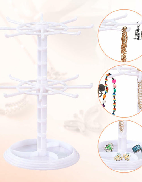 Load image into Gallery viewer, Ysmooiuy 11JJ1 White Rotating Necklace Holder Organizer Jewelry Stand
