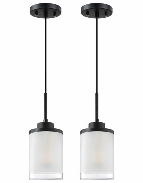 Load image into Gallery viewer, CJY CHENJINYAN 2 Pack 4.3" Black Pendant Light Fixture Frosted Glass
