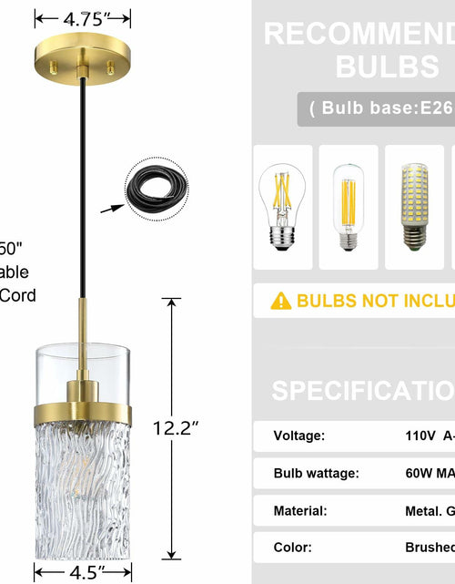 Load image into Gallery viewer, SEENMING HOUSE 3 Pack Kitchen Island Pendant Light Clear Glass Bronze Finish
