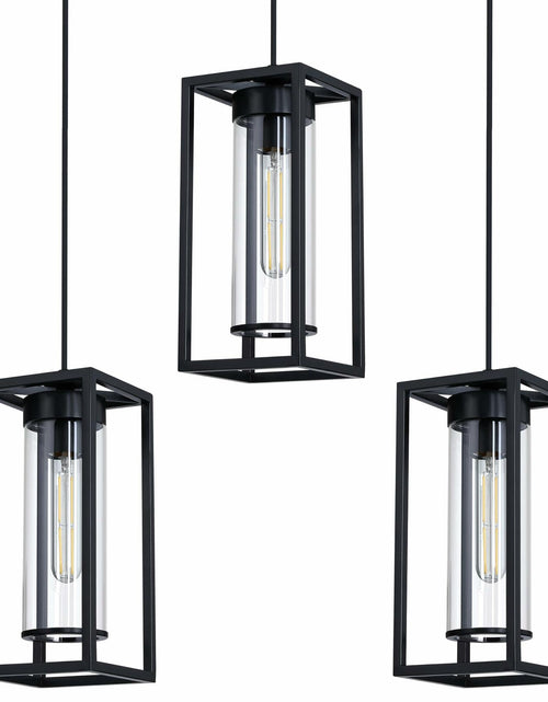 Load image into Gallery viewer, RAINLIGHTING 3 Pack Pendant Ceiling Light 6" Grey Glass Black Finish Indoor

