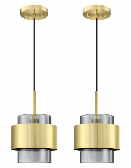 Load image into Gallery viewer, Dolaimy 3 Pack 1 Light Kitchen Island Pendant Light 6" Clear Glass Bronze
