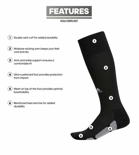 adidas PureHustle OTC Softball Socks 1-Pair Over the Calf Size S
