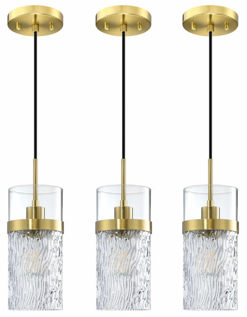 Load image into Gallery viewer, SEENMING HOUSE 3 Pack Kitchen Island Pendant Light Clear Glass Bronze Finish
