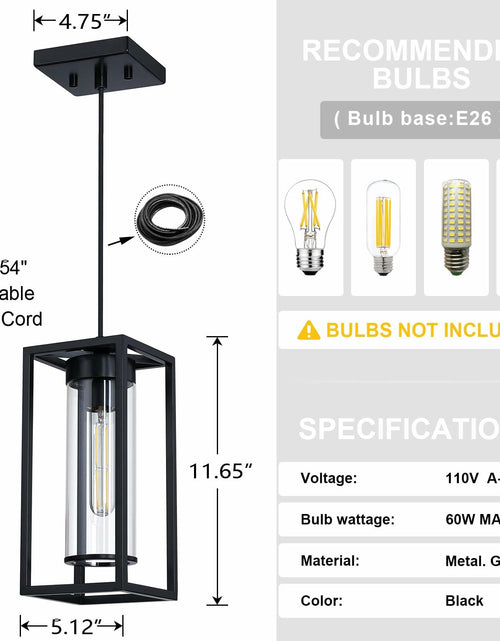 Load image into Gallery viewer, RAINLIGHTING 3 Pack Pendant Ceiling Light 6" Grey Glass Black Finish Indoor
