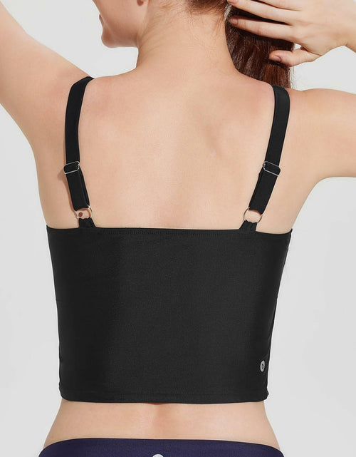 Load image into Gallery viewer, baleaf Women's Black Tankini Swim Top Modest Square Neck Size 42
