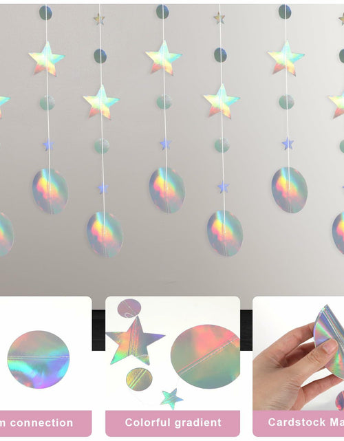 Load image into Gallery viewer, Giantree 65Ft Iridescent Star Circle Dot Garland 5Pcs Wedding Party Decor
