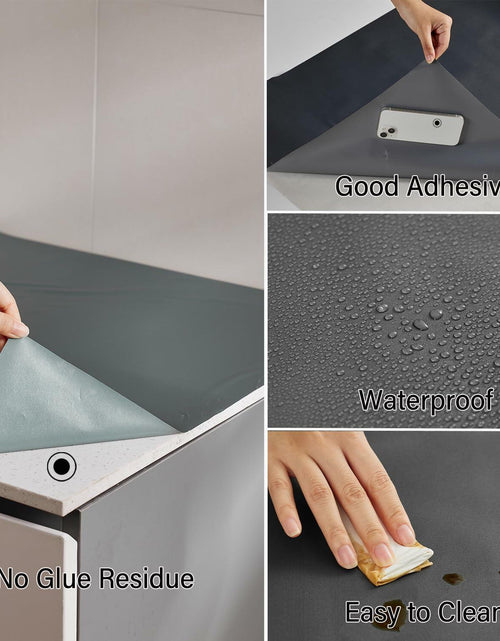 Load image into Gallery viewer, LONGYONG Black Peel and Stick Wallpaper 17.7x197in Waterproof Removable
