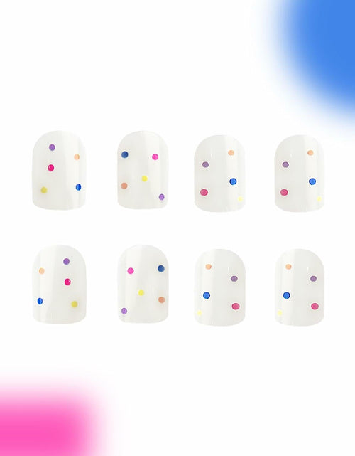 Load image into Gallery viewer, RIICFDD 24 Pcs Purple Short Square Press On Nails Glossy Floral Design
