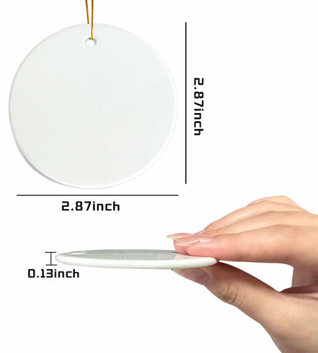 Ceramic Sublimation Ornaments Round 4pcs Bulk Heat Press Blanks Porcelain