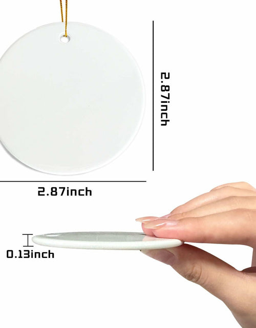 Load image into Gallery viewer, Ceramic Sublimation Ornaments Round 4pcs Bulk Heat Press Blanks Porcelain
