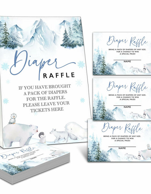 Load image into Gallery viewer, Christmas Baby Shower Game 50 Pink Truck Diaper Raffle Tickets with Sign
