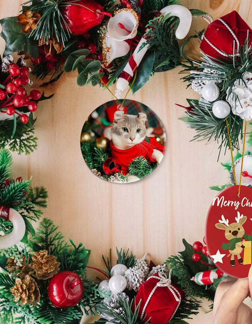 Load image into Gallery viewer, Ceramic Sublimation Ornaments Round 4pcs Bulk Heat Press Blanks Porcelain
