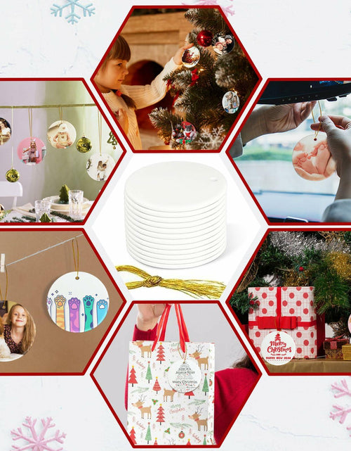 Load image into Gallery viewer, Ceramic Sublimation Ornaments Round 4pcs Bulk Heat Press Blanks Porcelain
