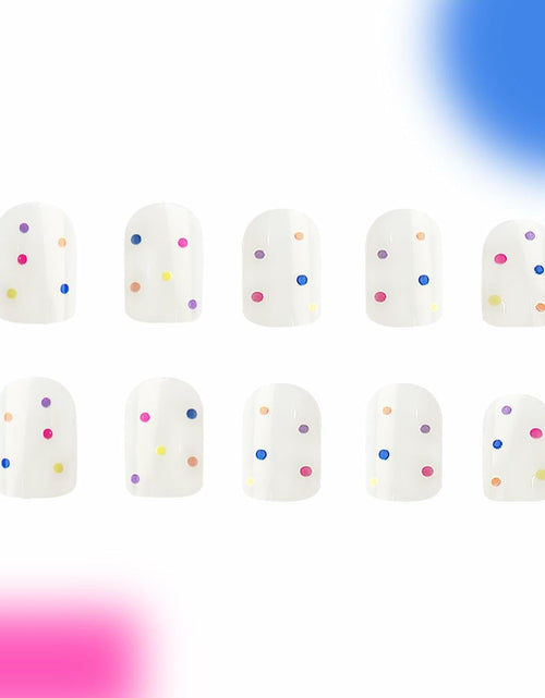 Load image into Gallery viewer, RIICFDD 24 Pcs Purple Short Square Press On Nails Glossy Floral Design
