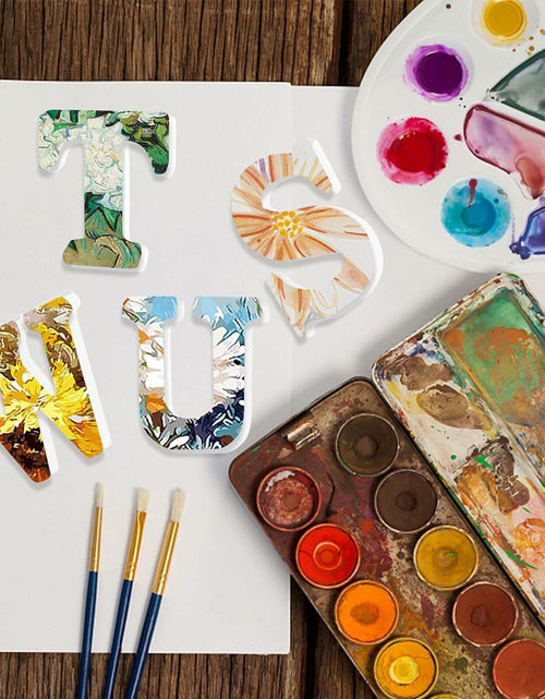 Load image into Gallery viewer, YRONTY 4in White Wooden Letter U Unfinished DIY Crafts Decorative Alphabet
