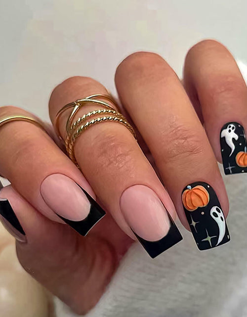 Load image into Gallery viewer, RIICFDD Cat Eyes Press On Nails 30 Pcs Short Square Acrylic Glitter False Nails
