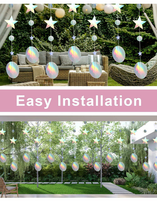 Load image into Gallery viewer, Giantree 65Ft Iridescent Star Circle Dot Garland 5Pcs Wedding Party Decor
