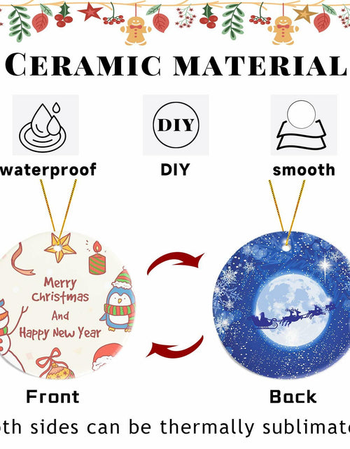 Load image into Gallery viewer, Ceramic Sublimation Ornaments Round 4pcs Bulk Heat Press Blanks Porcelain
