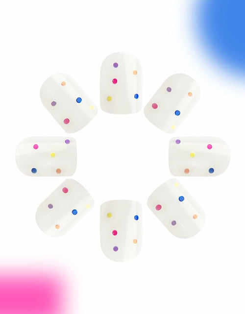 Load image into Gallery viewer, RIICFDD 24pcs Short Square Press On Nails Nude Pink Floral Glossy Style 18
