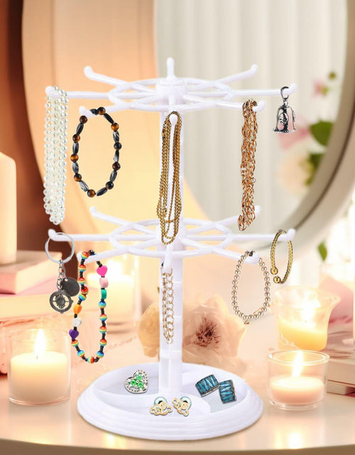 Load image into Gallery viewer, Ysmooiuy 11JJ1 White Rotating Necklace Holder Organizer Jewelry Stand
