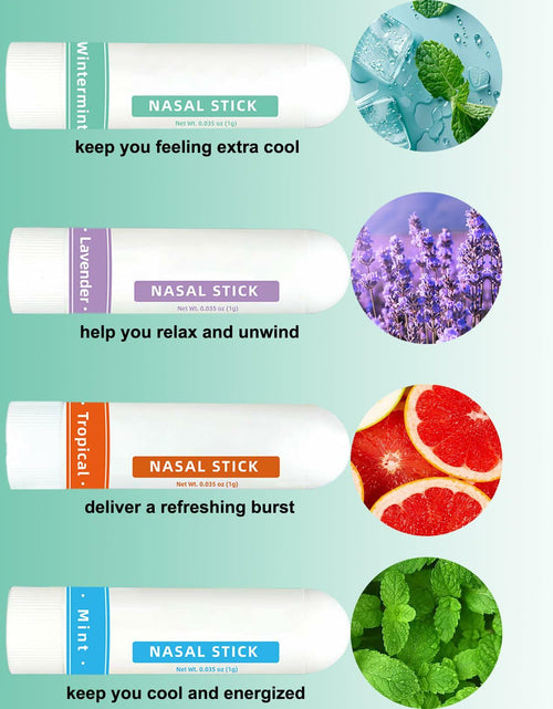 Load image into Gallery viewer, BestBy09/29 CHOVEMOAR Nasal Stick Inhaler Set of 4 Natural Mint Energy Boost
