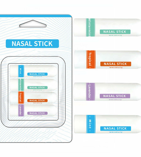 BestBy09/29 CHOVEMOAR Nasal Stick Inhaler Set of 4 Natural Mint Energy Boost