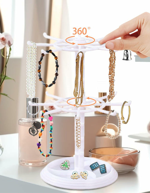 Load image into Gallery viewer, Ysmooiuy 11JJ1 White Rotating Necklace Holder Organizer Jewelry Stand
