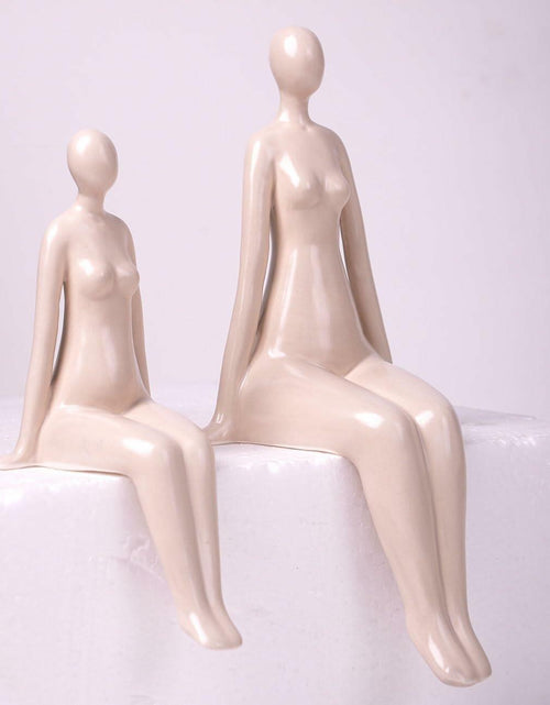 Load image into Gallery viewer, NENBOLEC Woman Statue Figurine White Ceramic 7.1 inch Modern Decor Yoga Gift
