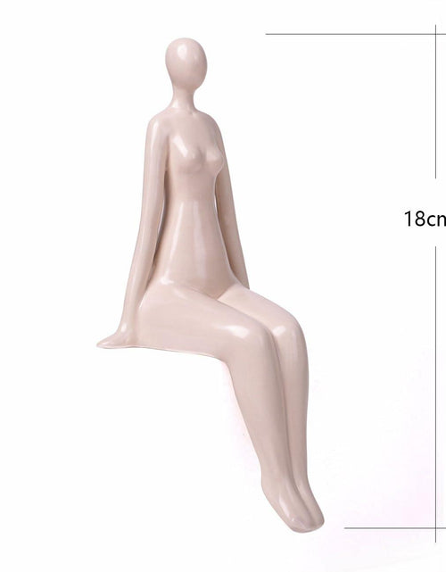 Load image into Gallery viewer, NENBOLEC Woman Statue Figurine White Ceramic 7.1 inch Modern Decor Yoga Gift
