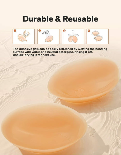 Load image into Gallery viewer, BoobyBear Sticky Bra Nude B Cup Strapless Backless Reusable Silicone Bra

