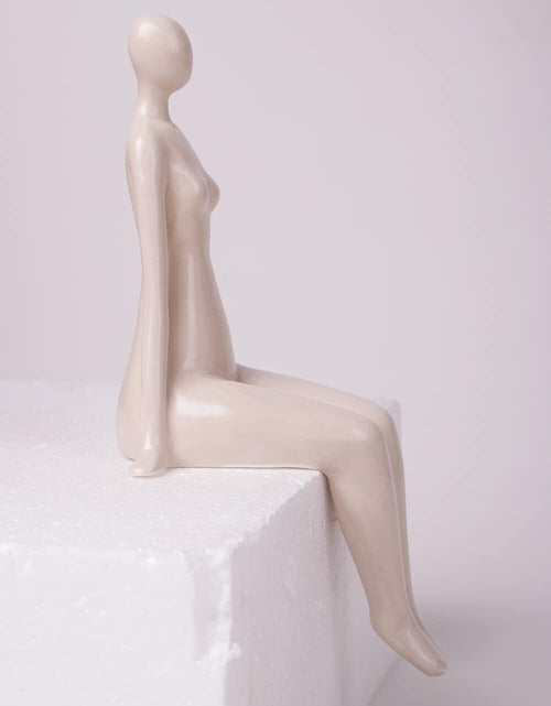 Load image into Gallery viewer, NENBOLEC Woman Statue Figurine White Ceramic 7.1 inch Modern Decor Yoga Gift
