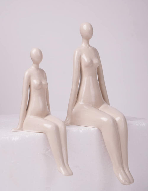 Load image into Gallery viewer, NENBOLEC Woman Statue Figurine White Ceramic 7.1 inch Modern Decor Yoga Gift
