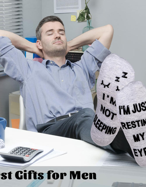 Load image into Gallery viewer, ZXGXLAW Funny 'I'm Not Sleeping' Socks for Dad Men Grandpa – Single Pair
