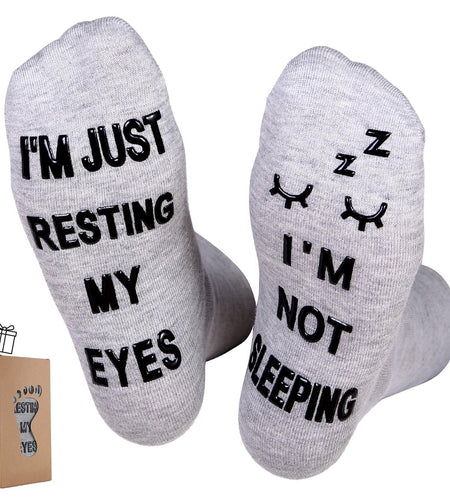 ZXGXLAW Funny 'I'm Not Sleeping' Socks for Dad Men Grandpa – Single Pair