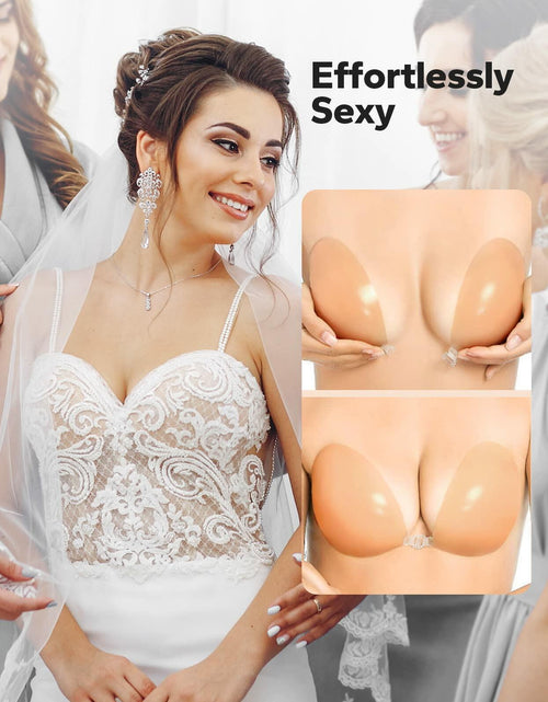 Load image into Gallery viewer, BoobyBear Sticky Bra Nude B Cup Strapless Backless Reusable Silicone Bra
