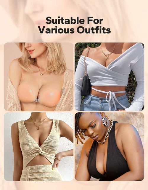 Load image into Gallery viewer, BoobyBear Sticky Bra Nude B Cup Strapless Backless Reusable Silicone Bra
