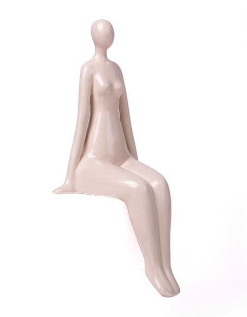 Load image into Gallery viewer, NENBOLEC Woman Statue Figurine White Ceramic 7.1 inch Modern Decor Yoga Gift
