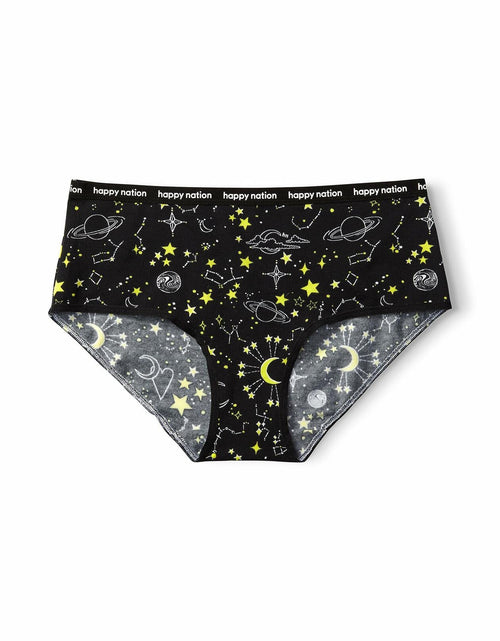 Load image into Gallery viewer, Happy Nation Girls Cotton Logo Brief Underwear Black Size L
